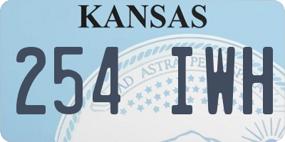 KS license plate 254IWH