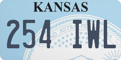 KS license plate 254IWL
