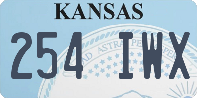 KS license plate 254IWX