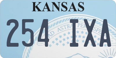KS license plate 254IXA