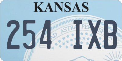 KS license plate 254IXB