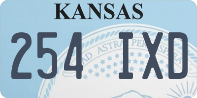 KS license plate 254IXD