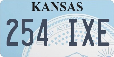 KS license plate 254IXE