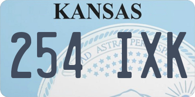 KS license plate 254IXK