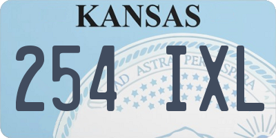 KS license plate 254IXL