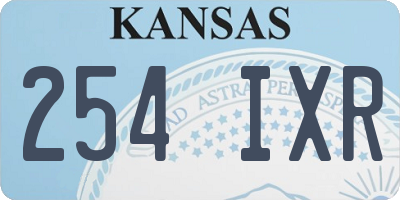 KS license plate 254IXR
