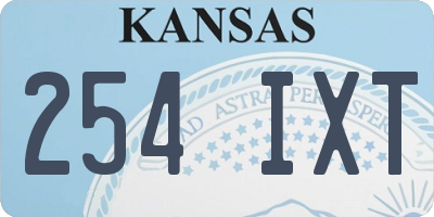 KS license plate 254IXT