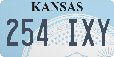 KS license plate 254IXY