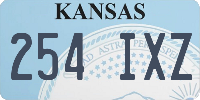 KS license plate 254IXZ