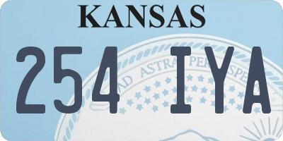 KS license plate 254IYA