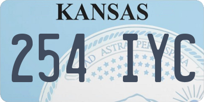 KS license plate 254IYC