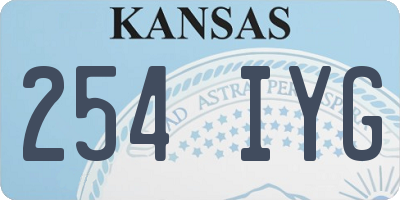 KS license plate 254IYG