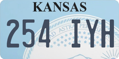 KS license plate 254IYH
