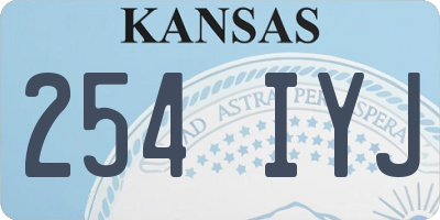 KS license plate 254IYJ