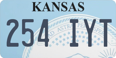 KS license plate 254IYT