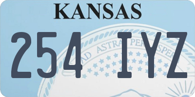 KS license plate 254IYZ