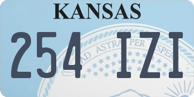 KS license plate 254IZI