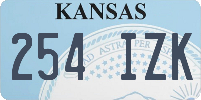 KS license plate 254IZK