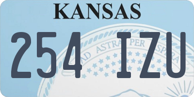KS license plate 254IZU