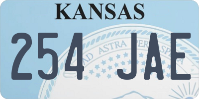 KS license plate 254JAE
