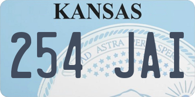 KS license plate 254JAI