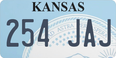 KS license plate 254JAJ