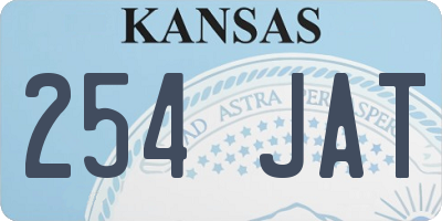 KS license plate 254JAT