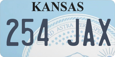 KS license plate 254JAX