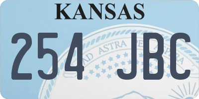 KS license plate 254JBC