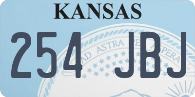 KS license plate 254JBJ