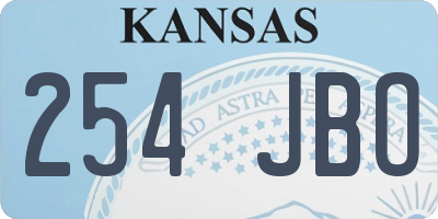 KS license plate 254JBO