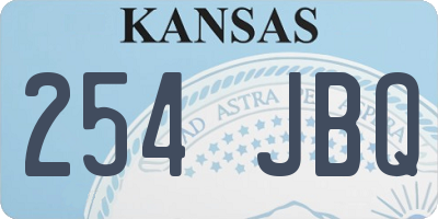 KS license plate 254JBQ