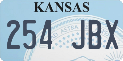 KS license plate 254JBX
