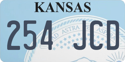 KS license plate 254JCD