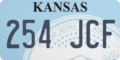 KS license plate 254JCF