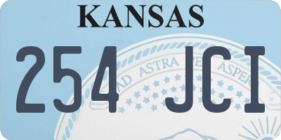 KS license plate 254JCI