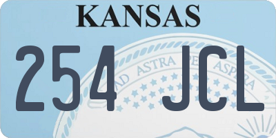 KS license plate 254JCL