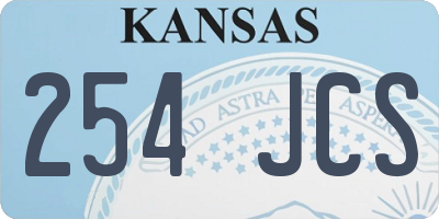 KS license plate 254JCS