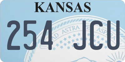 KS license plate 254JCU
