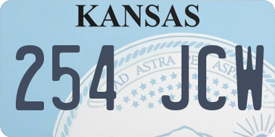 KS license plate 254JCW