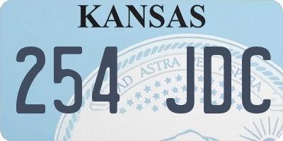 KS license plate 254JDC
