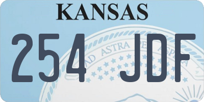 KS license plate 254JDF