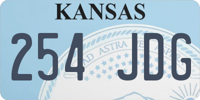 KS license plate 254JDG