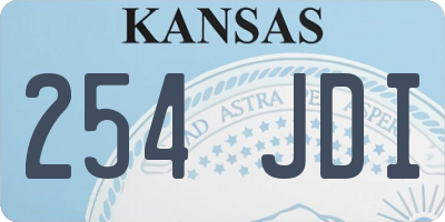 KS license plate 254JDI