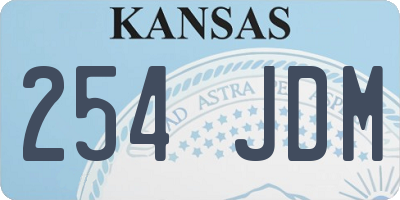 KS license plate 254JDM