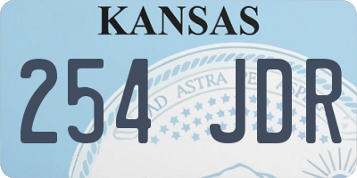 KS license plate 254JDR