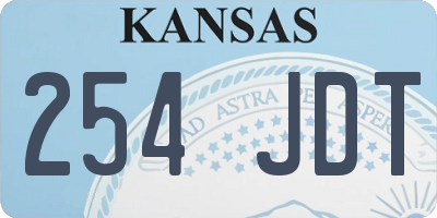 KS license plate 254JDT