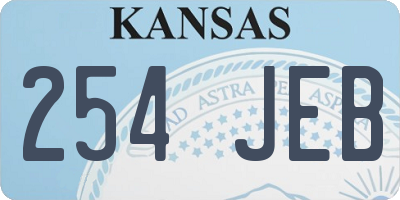 KS license plate 254JEB