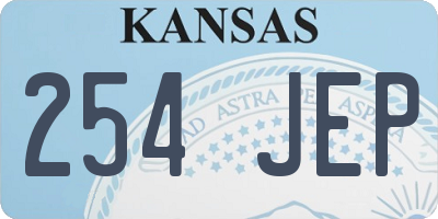 KS license plate 254JEP