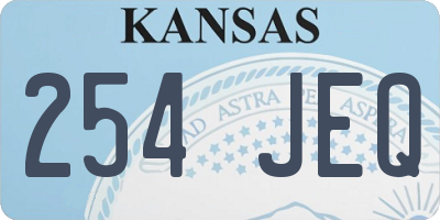 KS license plate 254JEQ